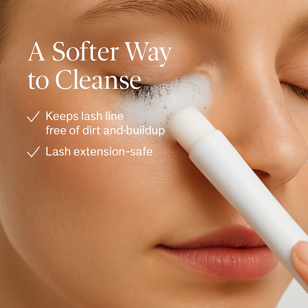 Foaming lash cleanser